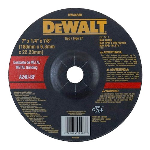 Disco Desbaste 7" x 1/4" x 7/8" - Dewalt
