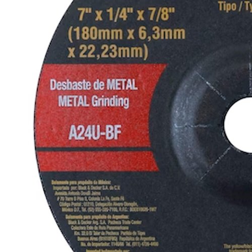 Disco Desbaste 7" x 1/4" x 7/8" - Dewalt