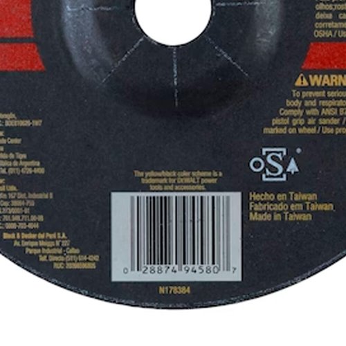Disco Desbaste 7" x 1/4" x 7/8" - Dewalt