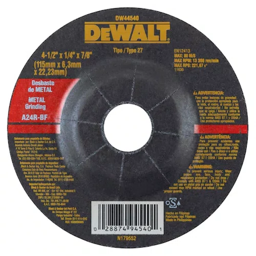 Disco Desbaste Metal 1.1/2" x 1/4" x 7/8" - Dewalt