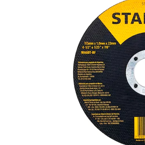 Disco Desbaste Metal 4.1/2" x 1/4 x 7/8" - Stanley
