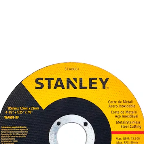 Disco Desbaste Metal 4.1/2" x 1/4 x 7/8" - Stanley