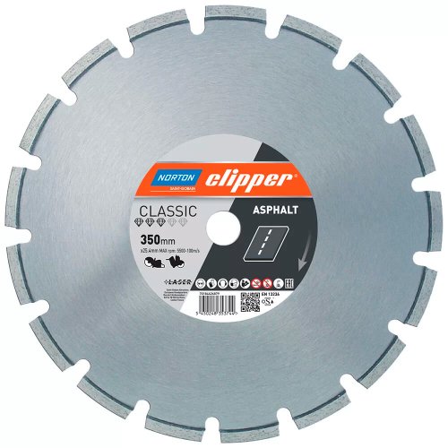 Disco Diamantado Clipper para Asfalto 350mm x 8 x 25,4 - Norton
