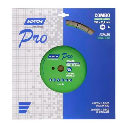 Disco Diamantado Pro Combo para Asfalto e Concreto 450x25,4mm - Norton