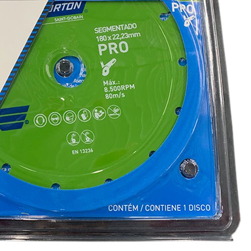 Disco Diamantado Pro Segmentado 180 x 8 x 22,23 - Norton