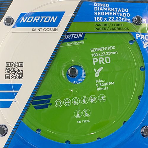 Disco Diamantado Pro Segmentado 180 x 8 x 22,23 - Norton