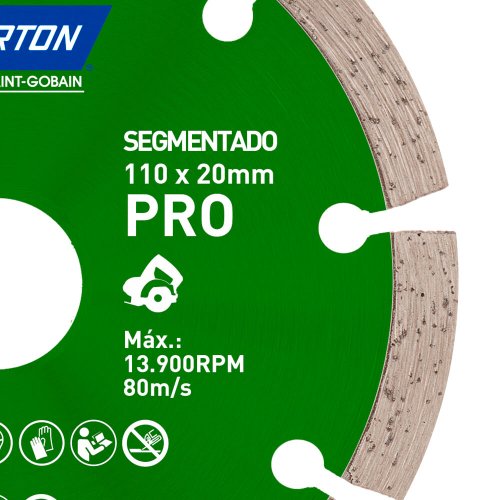 Disco Diamantado Pro Segmentado 110 x 20 - Norton