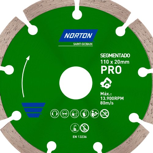 Disco Diamantado Pro Segmentado 110 x 20 - Norton