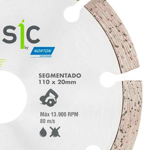 Disco Diamantado Segmentado Classic 110 x 20 - Norton