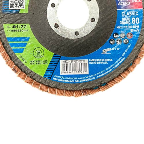 Disco Flap 115X22#80 R801 FIBRA - Norton