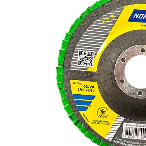 Disco Flap Fibra Standard Fibra R244 115 x 22mm Grão 60 - Norton