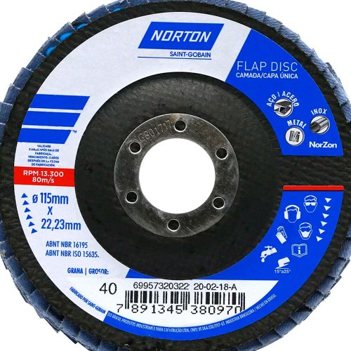 Disco Flap Original 115X22#40 R822 FIBRA - Norton