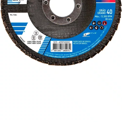 Disco Flap Original 115X22#40 R822 FIBRA - Norton