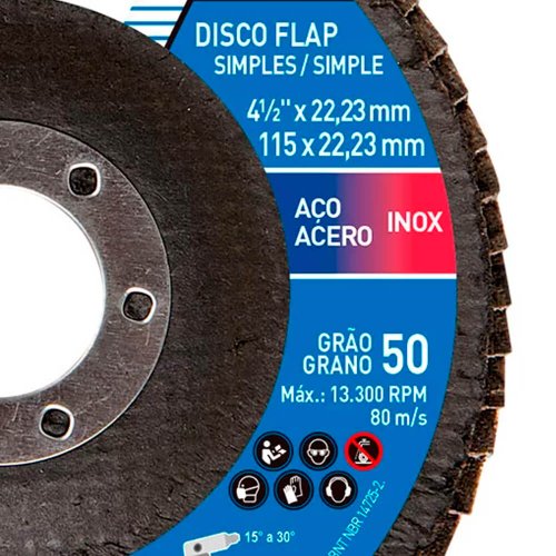 Disco Flap Original 115X22#50 R822 FIBRA - Norton