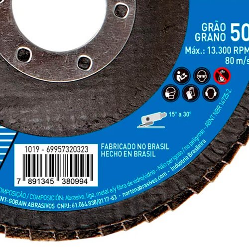 Disco Flap Original 115X22#50 R822 FIBRA - Norton