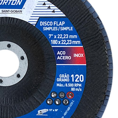 Disco Flap Original 180X22#120 R822 FIBRA - Norton