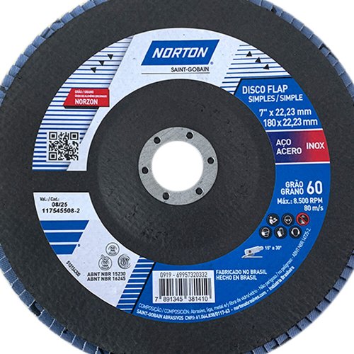 Disco Flap Original 180X22#60 R822 FIBRA - Norton