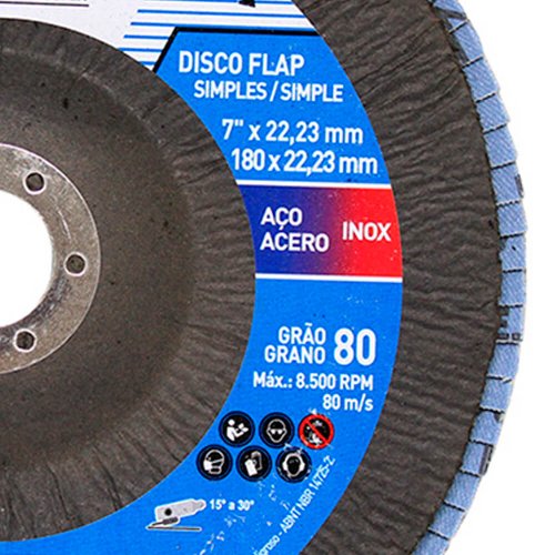 Disco Flap Original 180X22#80 R822 FIBRA - Norton