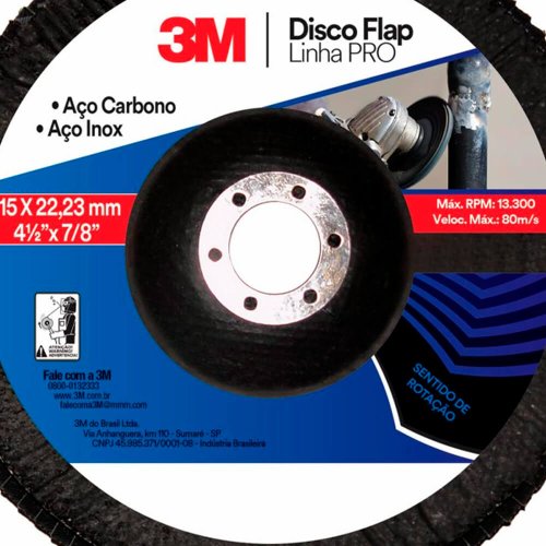 Disco Flap PRO 115mm #60 Plástico - HB004615983 - 3M