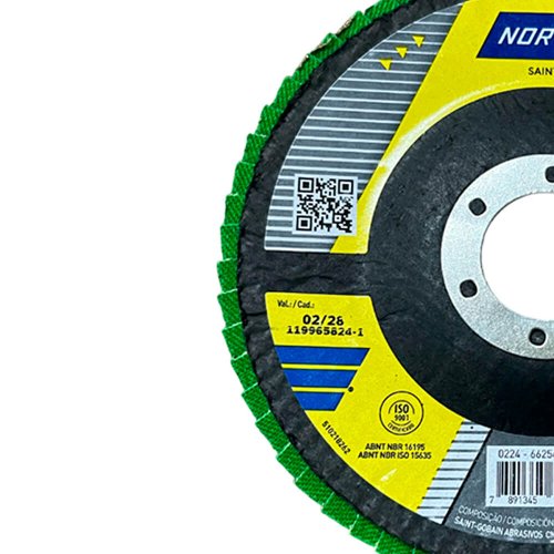 Disco Flap Standard Fibra R244 115 x 22,23mm Grão 80 - Norton