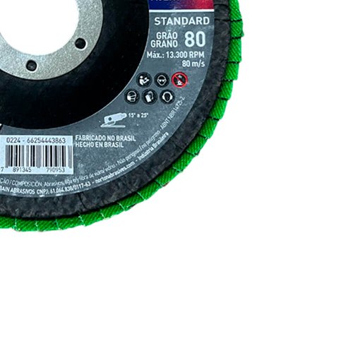 Disco Flap Standard Fibra R244 115 x 22,23mm Grão 80 - Norton