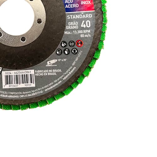 Disco Flap Standard Fibra R244 115 x 22mm Grão 40 - Norton