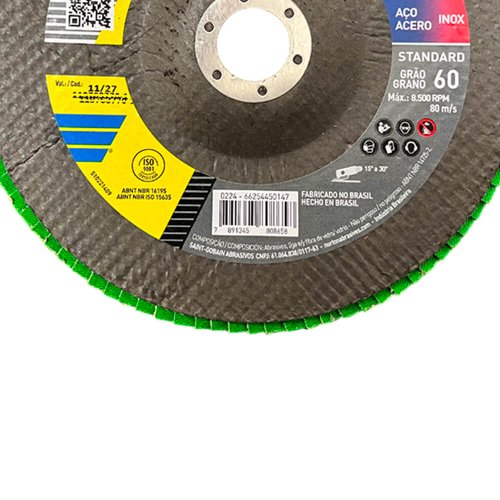 Disco Flap Standard Fibra R244 180 x 22,23mm Grão 60 - Norton