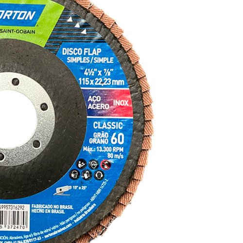 Disco Flap115X22#60 R801 FIBRA - Norton