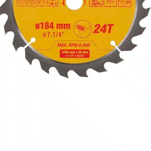 Disco para Serra Circular Metal Duro para Madeira 184x20mm com 24 Dentes - Starrett