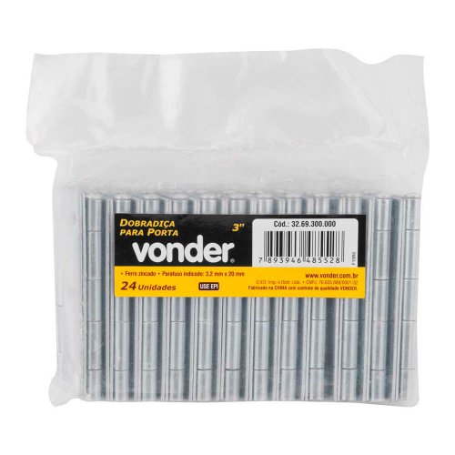 Dobradiça para Porta 3" em Ferro Zincado - Vonder