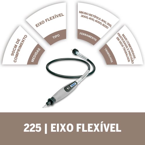 Eixo/ Acoplamento Flexível de Micro Retifica Ref.: 225 - Dremel