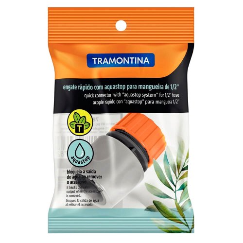 Engate Rápido com Aquastop para Jardim 1/2" - Tramontina