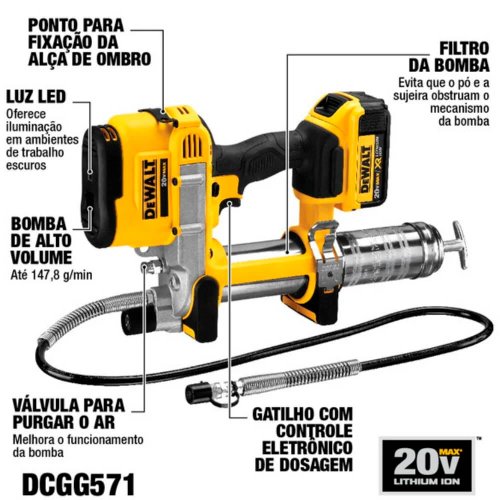 Engraxadeira 20V Max LI-ION DCGG571B - Dewalt