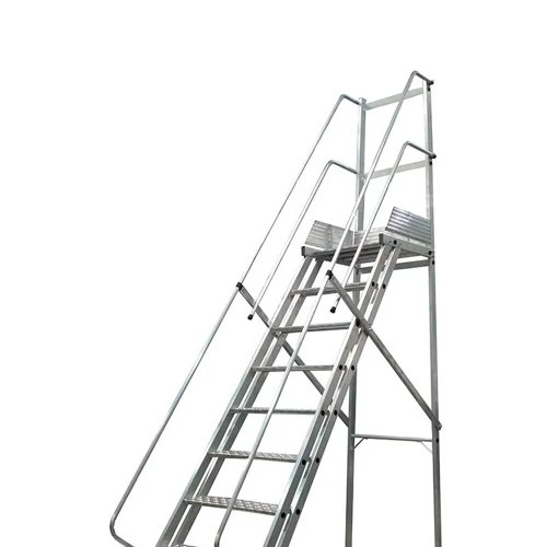 Escada Plataforma Trepadeira NR12 9 Degraus 2,50m - Real Escadas