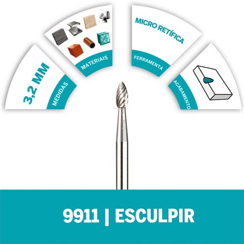 Escariador de Metal Duro com Ponta Ref.: 9911 - Dremel