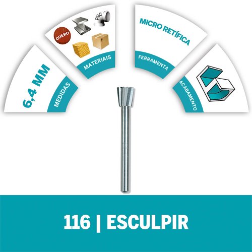 Escariador Inclinado 6,3MM HSS Ref.116 - Dremel