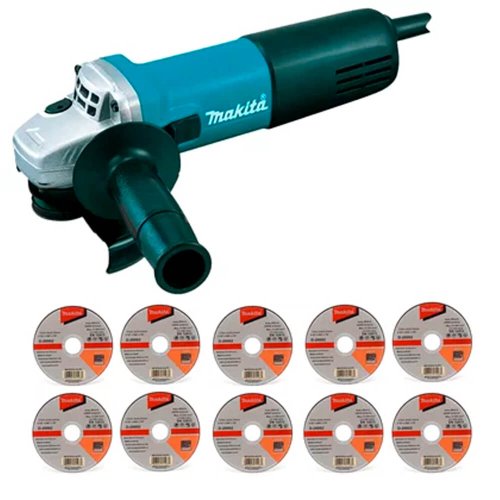 Esmerilhadeira Angular 4.1/2" 220V com 10 Discos - Makita 9557HNG220P