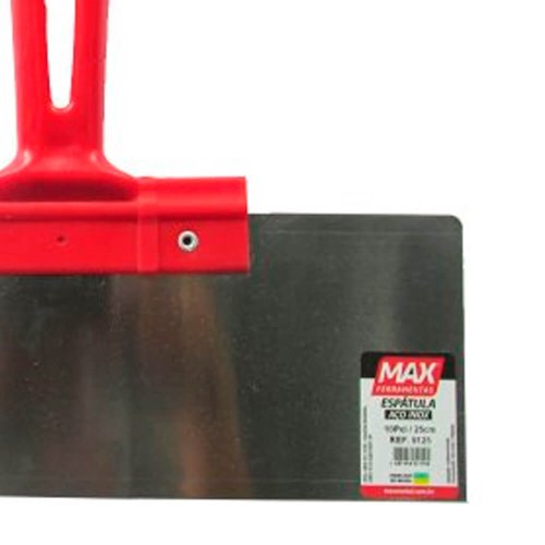 Espátula Aço Inox 10" Cabo Plástico - Max Ferramentas
