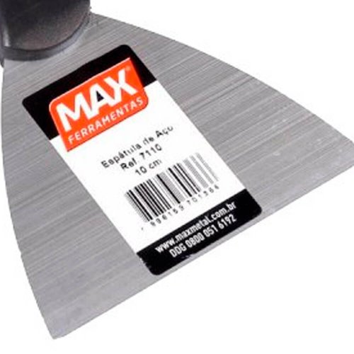 Espátula Cabo Plástico Preto 10cm Aço - Max Ferramentas