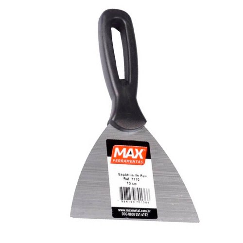 Espátula Cabo Plástico Preto 10cm Aço - Max Ferramentas