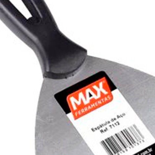 Espátula Cabo Plástico Preto 12cm Aço - Max Ferramentas