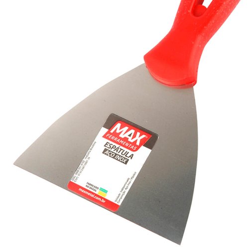 Espátula de Aço Inox com Cabo de Plástico 10cm - Max Ferramentas