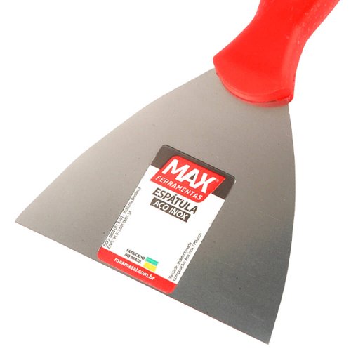 Espátula de Aço Inox com Cabo de Plástico 8cm - Max Ferramentas