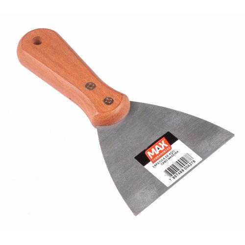 Espátula de Aço Temperado Cabo Madeira 10cm - Max Ferramentas