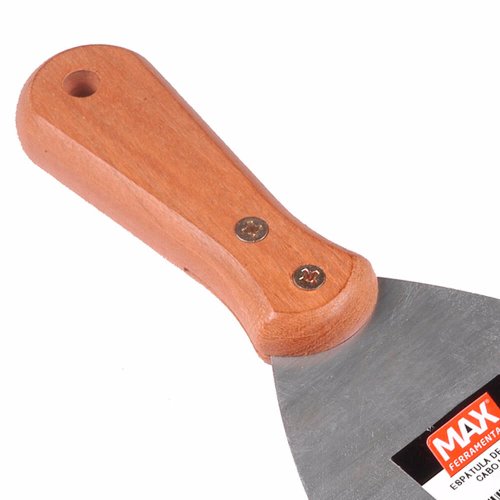 Espátula de Aço Temperado com Cabo de Madeira 4cm - Max Ferramentas