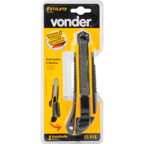 Estilete 18mm ES-618 c/ 6 Lâminas Vonder Plus - Vonder