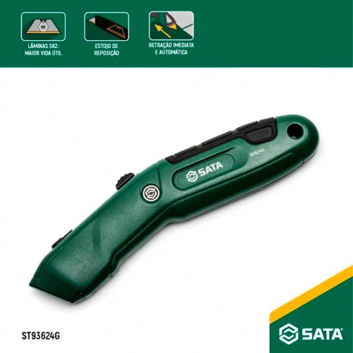 Estilete de Segurança Auto-Retrátil Trapezoidal - Sata