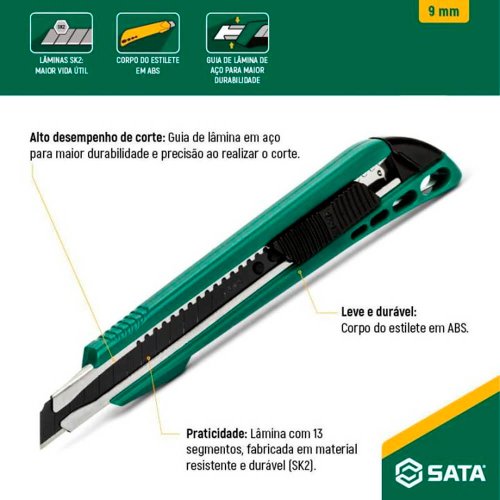 Estilete Retrátil 9mm - Sata
