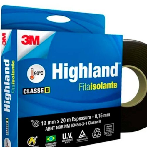 Fita Adesiva Isolante Highland 19mm x 20m - 3M