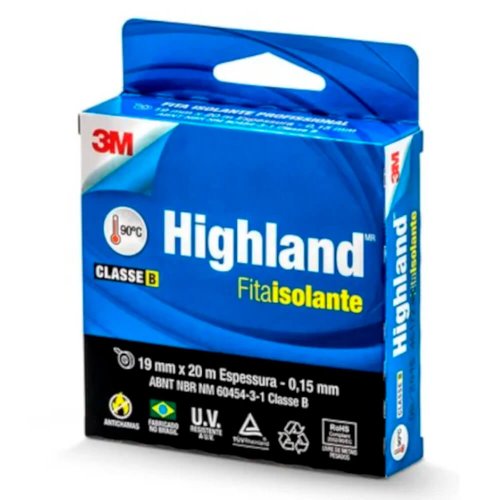 Fita Adesiva Isolante Highland 19mm x 20m - 3M